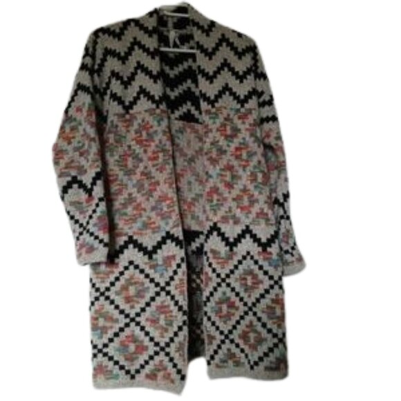 Dreamers Aztec Cozy Soft Boho Sweater Longline Cardigan Size Small - Picture 2 of 7